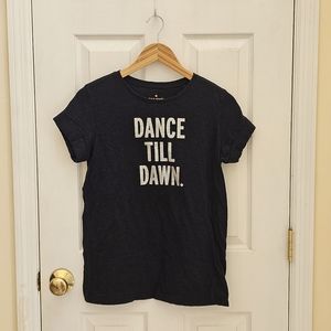 Kate Spade Dance Till Dawn #OHWHATANIGHT Short Sleeve Cotton Tee Sz XS